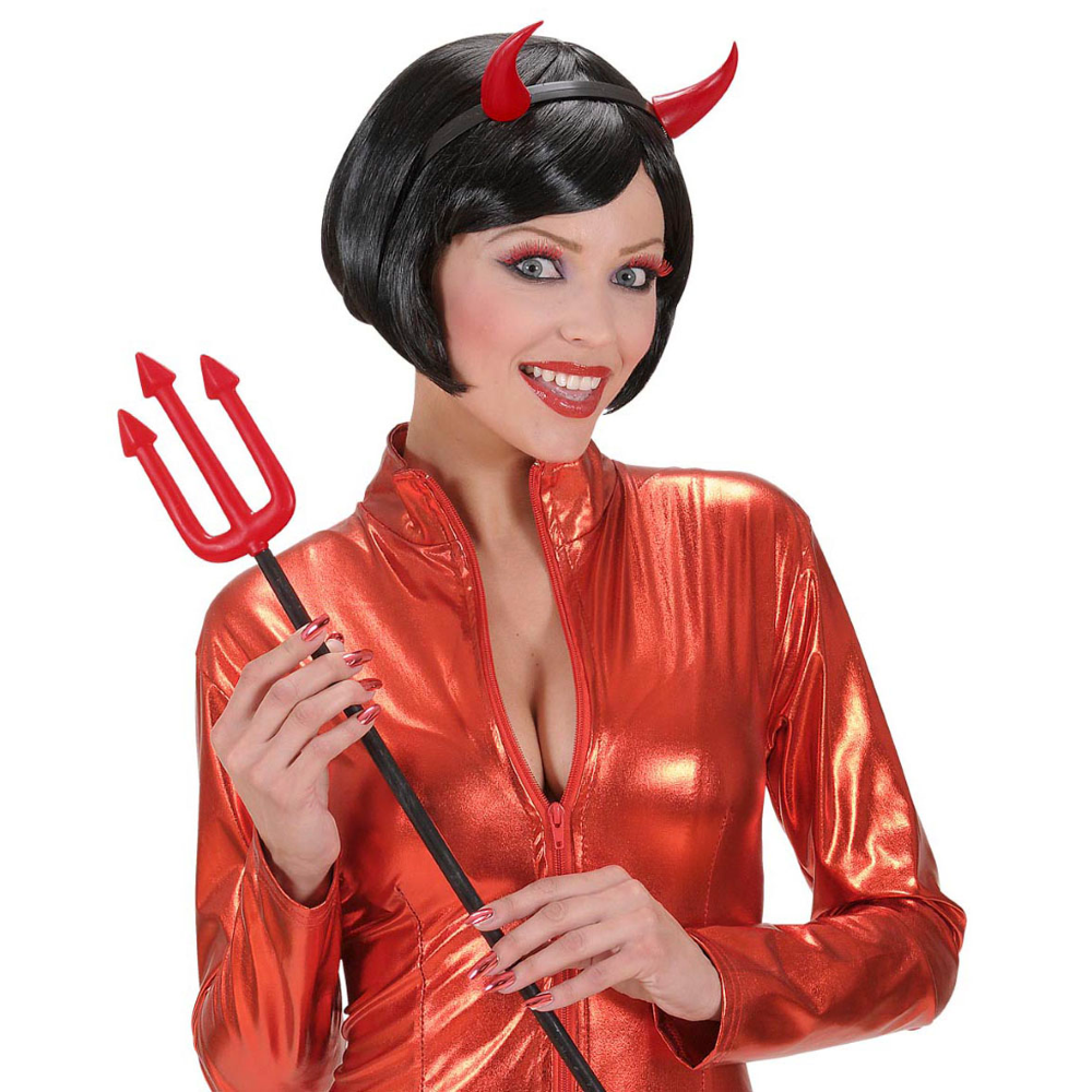 CERCHIETTO CORNA ROSSE ACCESSORI CARNEVALE HALLOWEEN - 5483C