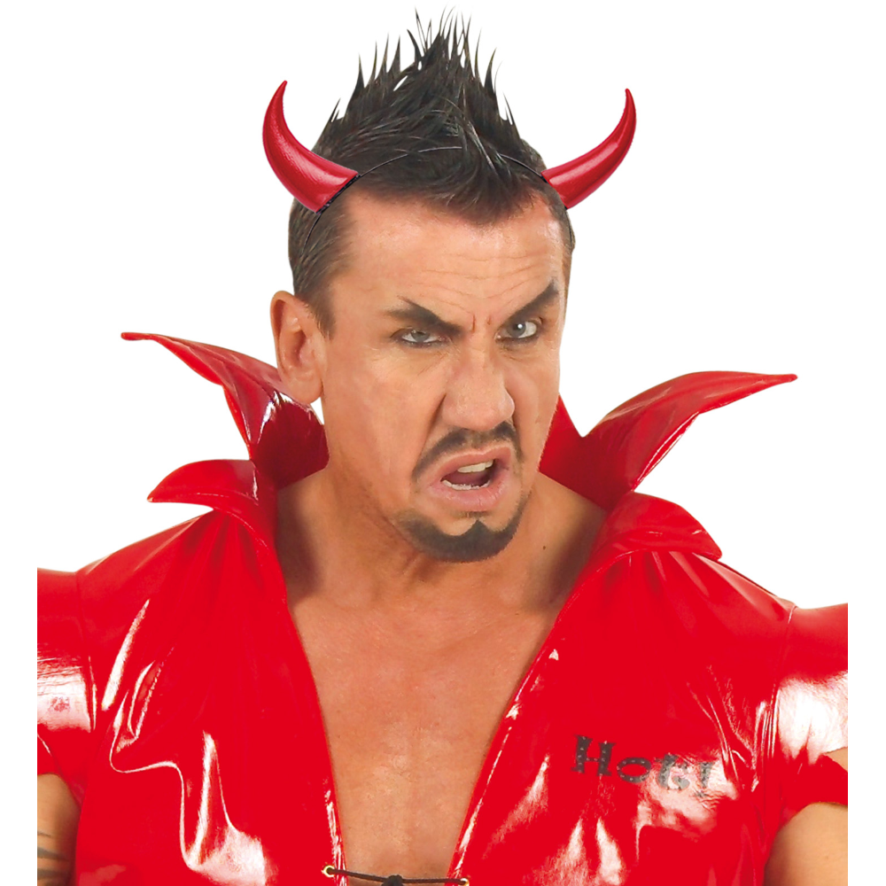CERCHIETTO CORNA ROSSE ACCESSORI CARNEVALE HALLOWEEN - 5483C