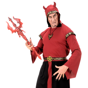 VESTITO CARNEVALE CON ACCESSORI DIAVOLO TRIDENTE TRAVESTIMENTO HALLOWEEN 4/5 ANNI - 4192+6976D