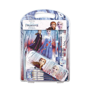 SET CANCELLERIA FROZEN II  DISNEY ELSA ANNA 12 PEZZI LIBRI COLORI PENNA IN CONFEZIONE - WD20817