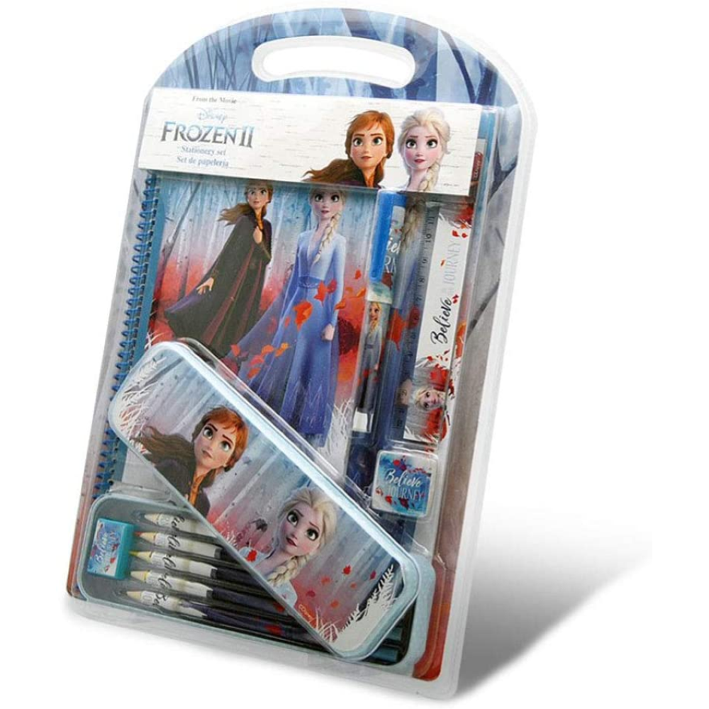 SET CANCELLERIA FROZEN II  DISNEY ELSA ANNA 12 PEZZI LIBRI COLORI PENNA IN CONFEZIONE - WD20817