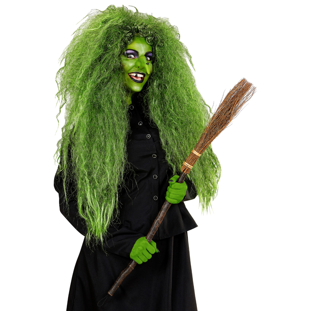 VESTITO CARNEVALE + ACCESSORI WITCH VESTITO CAPPELLO SCOPA 2/3 ANNI HALLOWEEN BAMBINA - 9736+9835W