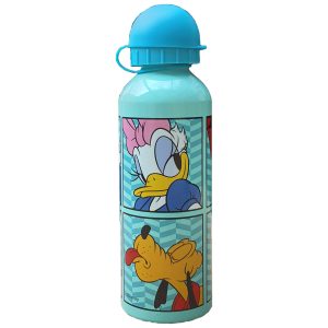 SET DISNEY FRIENDS PAPERINO PIPPO PLUTO PAPERINA BORRACCIA IN ALLUMINIO + PORTAMERENDA IN CONFEZIONE -  MF0001
