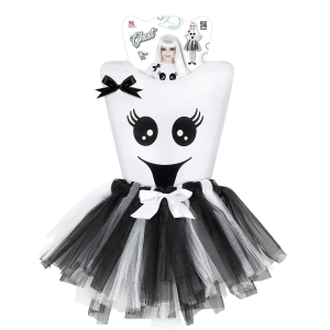 COSTUME VESTITO ABITO TRAVESTIMENTO CARNEVALE HALLOWEEN COSPLAY BAMBINA- FANTASMA - 9653