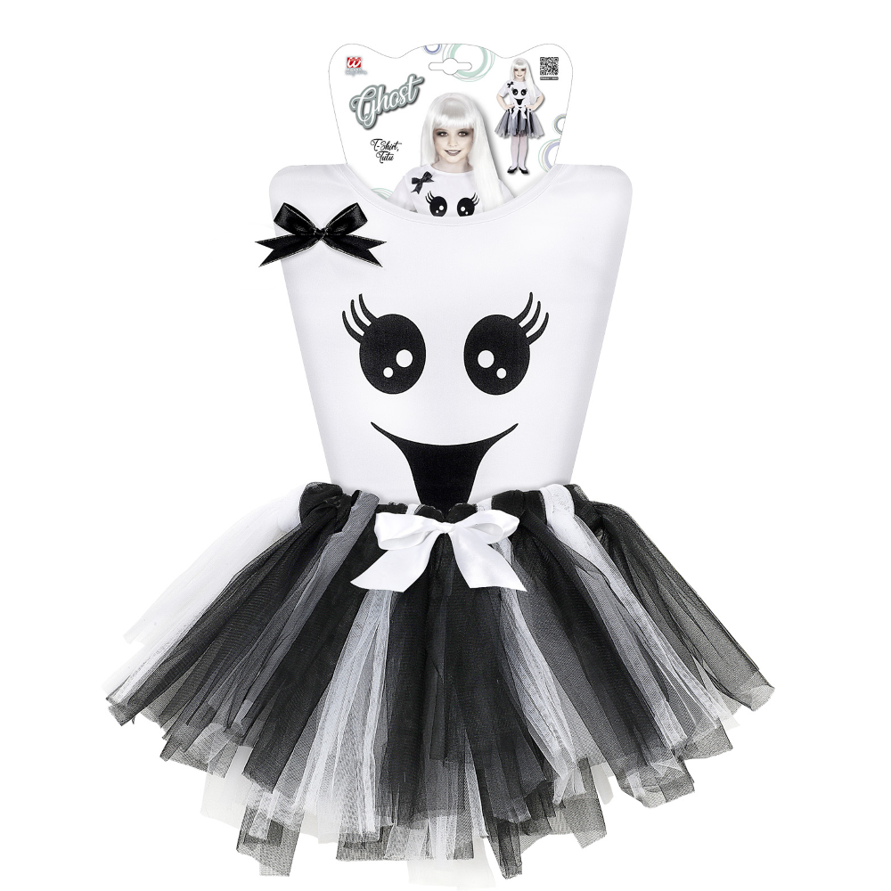 COSTUME VESTITO ABITO TRAVESTIMENTO CARNEVALE HALLOWEEN COSPLAY BAMBINA- FANTASMA - 9653