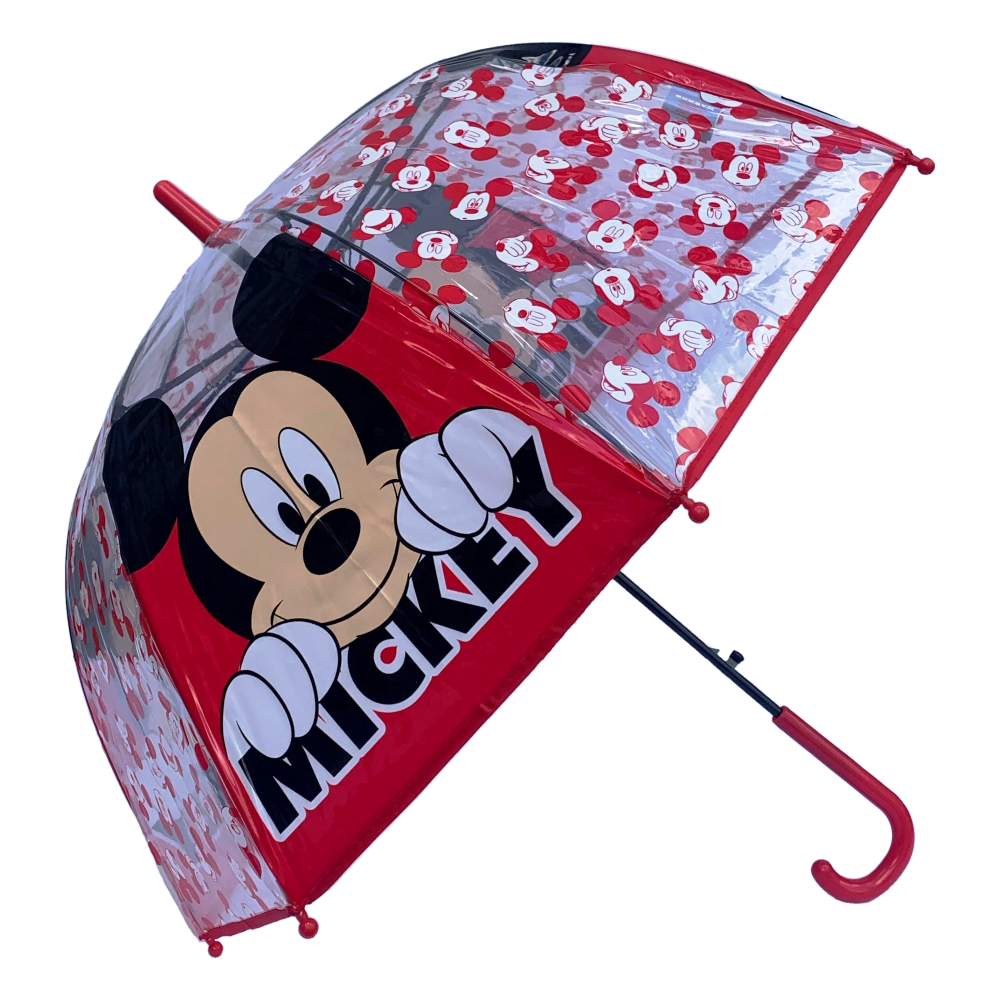 OMBRELLO CAMPANA TRASPARENTE MICKEY MOUSE DISNEY TOPOLINO BAMBINO - WD21897