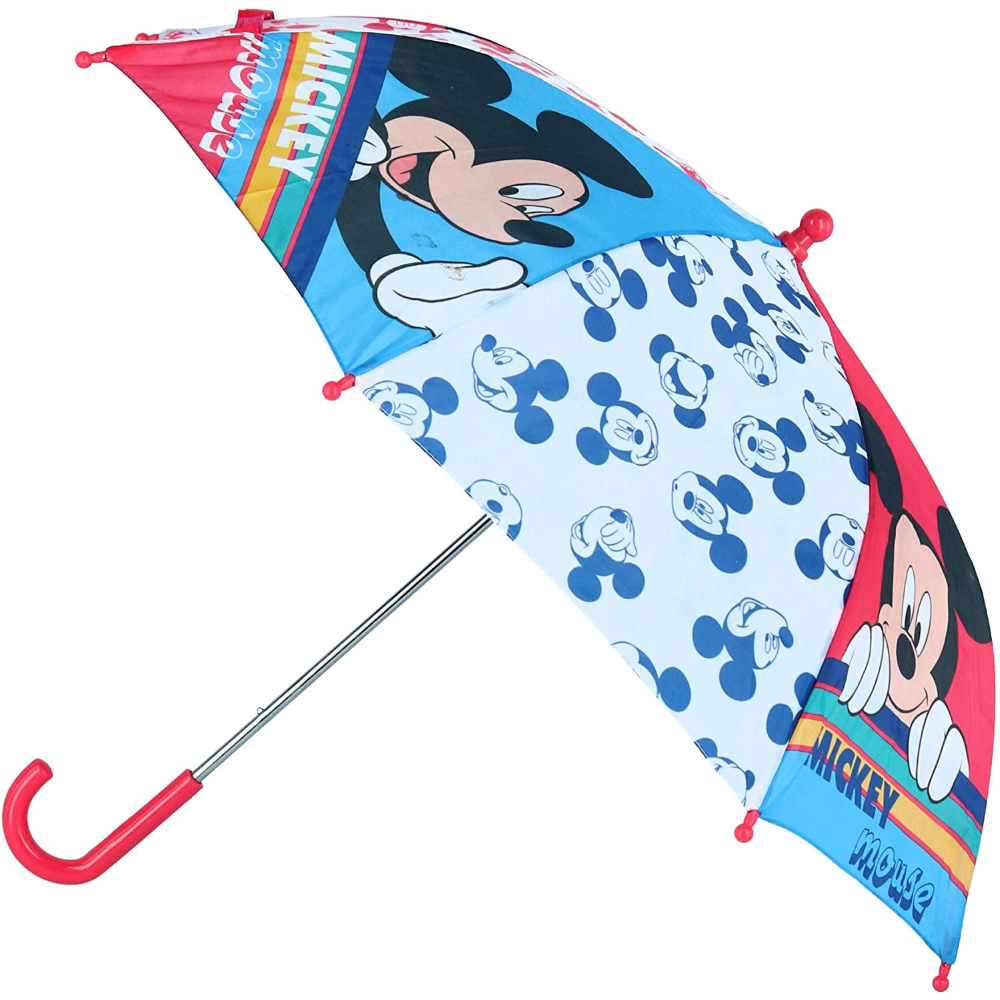OMBRELLO MICKEY MOUSE DISNEY TOPOLINO 8 RAGGI 67 CM BAMBINO - WD21487