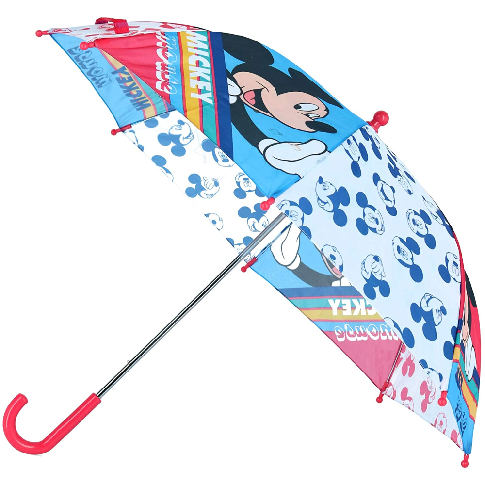 OMBRELLO MICKEY MOUSE DISNEY TOPOLINO 8 RAGGI 67 CM BAMBINO - WD21487