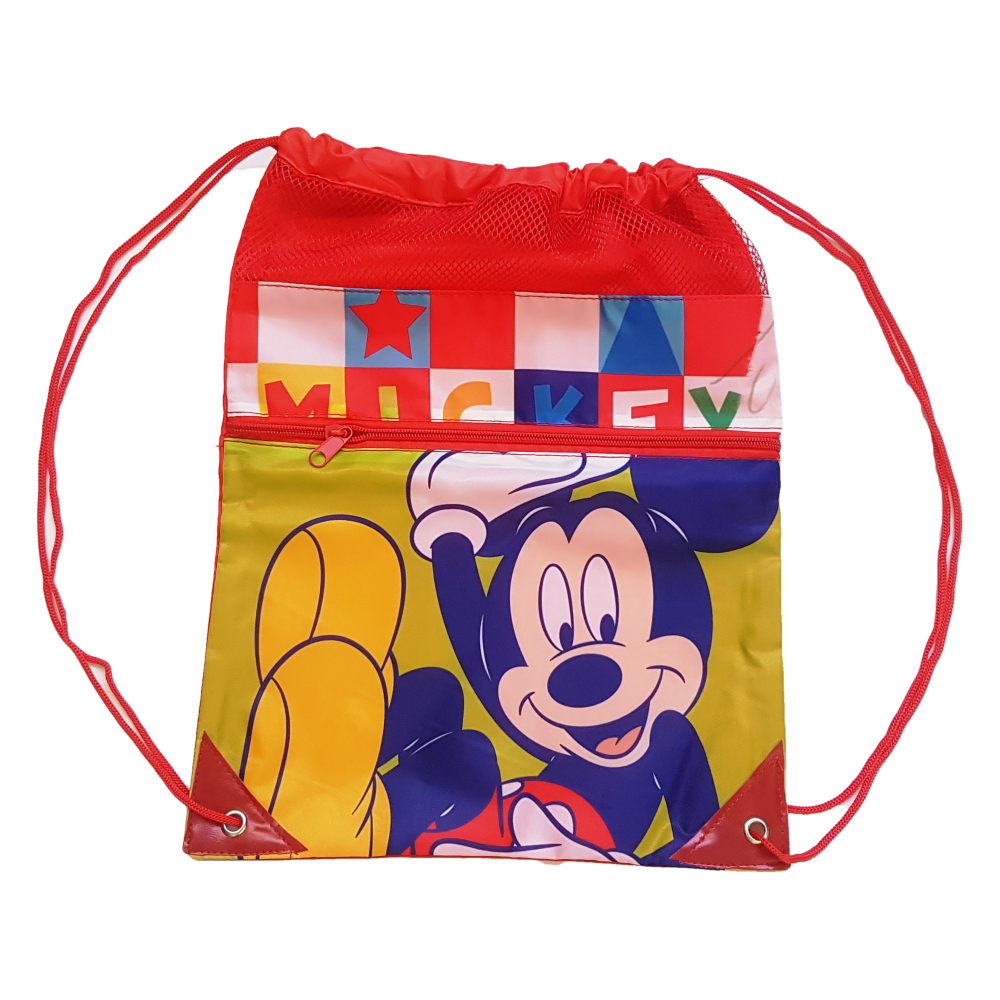 SACCA MICKEY MOUSE DISNEY TOPOLINO CON CHIUSURA A COULISSE TASCA FRONTALE BORSA TEMPO LIBERO PALESTRA CM. 40X30 - WD21023