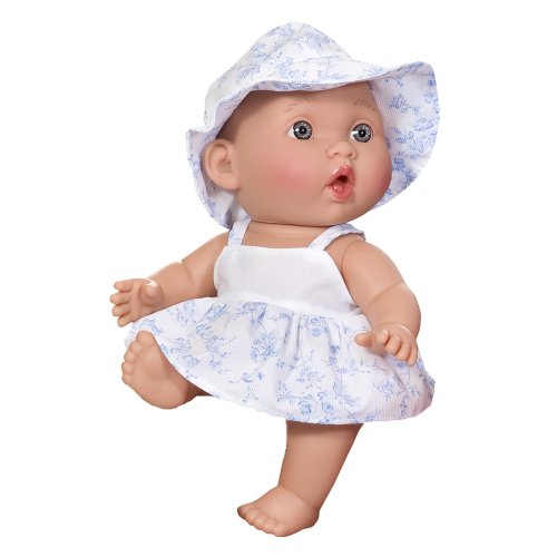 BAMBOLA CON CAPPELLO RAUBER PROFUMATA VESTITINO 27 CM BAMBOLOTTO - 2400CELESTE