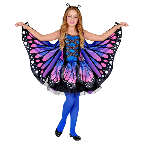 COSTUME CARNEVALE FARFALLA VESTITO ALI ANTENNE BAMBINA ABITO TRAVESTIMENTO - 0984