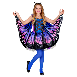 COSTUME CARNEVALE FARFALLA VESTITO ALI ANTENNE BAMBINA ABITO TRAVESTIMENTO - 0984