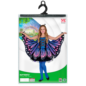 COSTUME CARNEVALE FARFALLA VESTITO ALI ANTENNE BAMBINA ABITO TRAVESTIMENTO - 0984