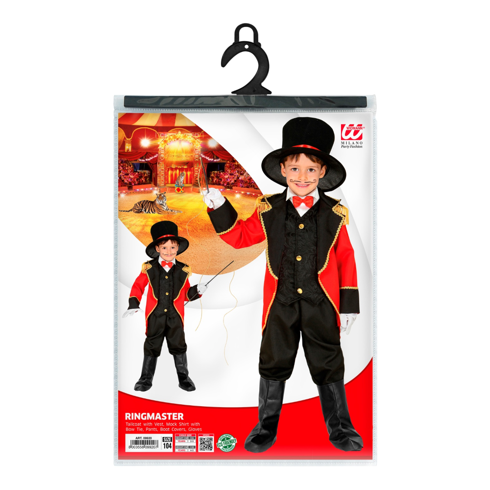 COSTUME CARNEVALE DIRETTORE DI CIRCO BAMBINO ABITO TRAVESTIMENTO - 0969