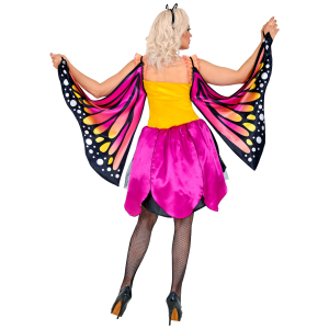 COSTUME CARNEVALE FARFALLA VESTITO ALI ANTENNE DONNA ABITO TRAVESTIMENTO - 1086