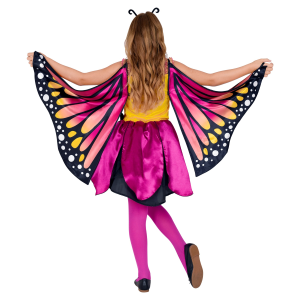 COSTUME CARNEVALE FARFALLA VESTITO ALI ANTENNE BAMBINA ABITO TRAVESTIMENTO - 1086
