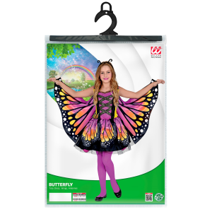 COSTUME CARNEVALE FARFALLA VESTITO ALI ANTENNE BAMBINA ABITO TRAVESTIMENTO - 1086