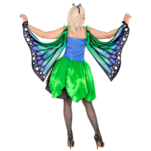 COSTUME CARNEVALE FARFALLA VESTITO ALI ANTENNE DONNA ABITO TRAVESTIMENTO - 1097
