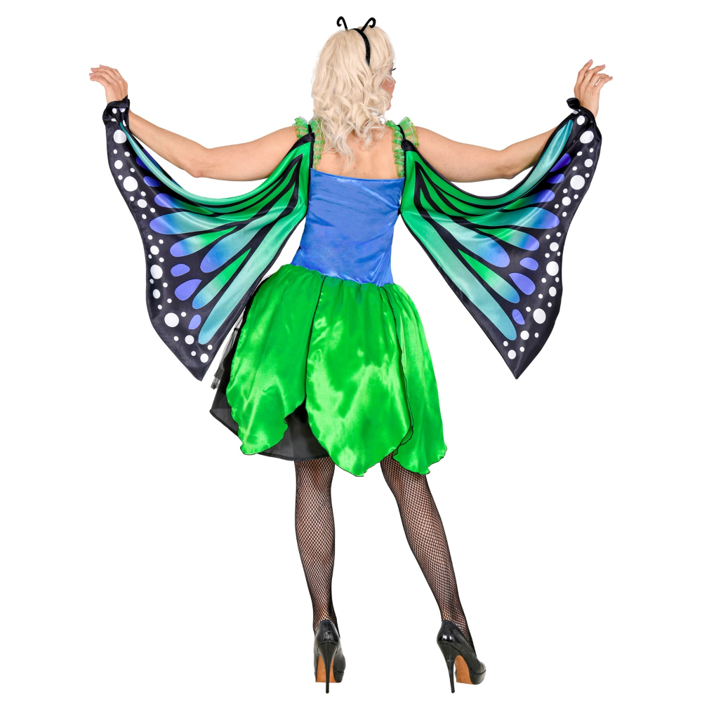 COSTUME CARNEVALE FARFALLA VESTITO ALI ANTENNE DONNA ABITO TRAVESTIMENTO - 1097