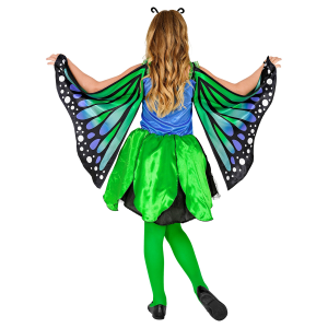 COSTUME CARNEVALE FARFALLA VESTITO ALI ANTENNE BAMBINA ABITO TRAVESTIMENTO - 1097