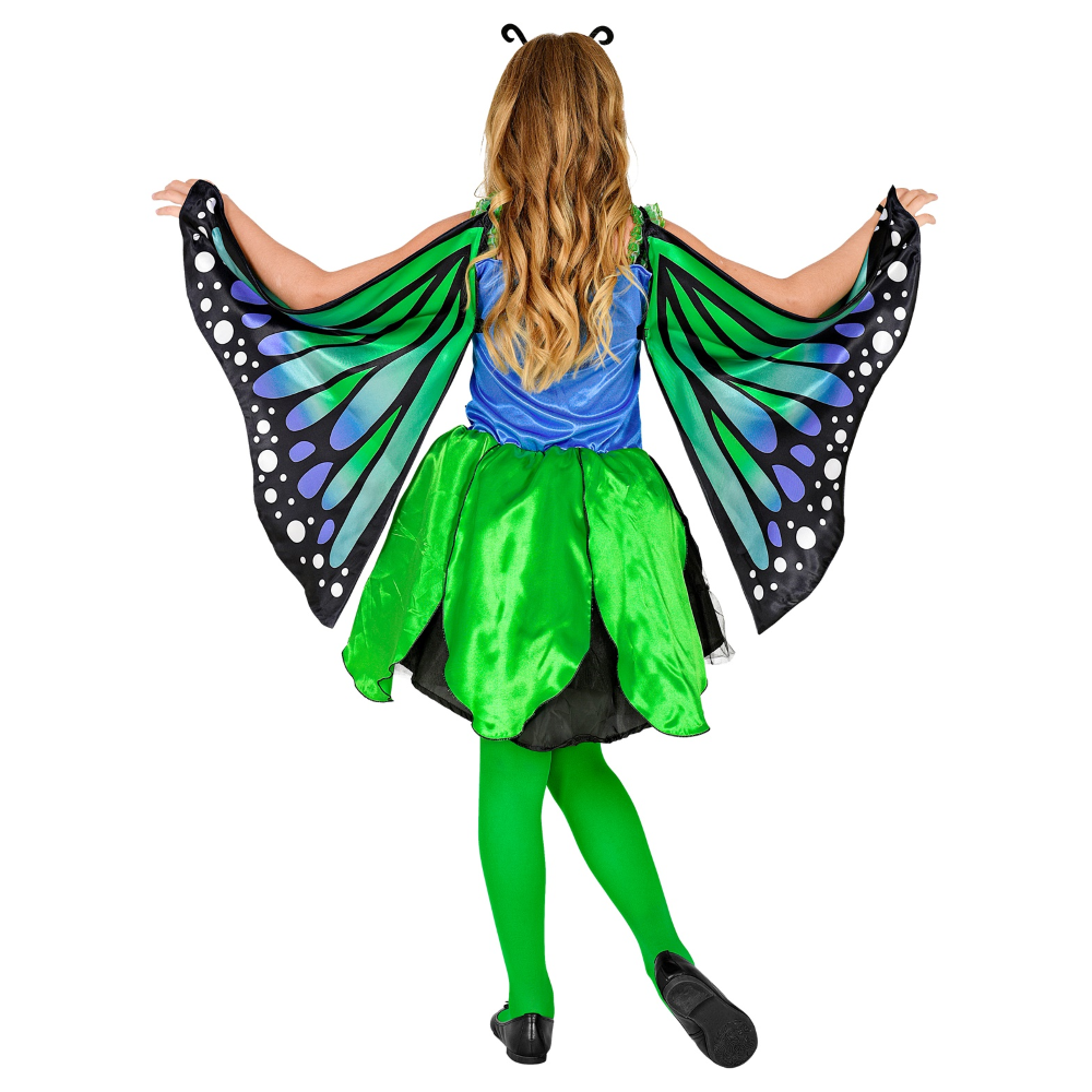 COSTUME CARNEVALE FARFALLA VESTITO ALI ANTENNE BAMBINA ABITO TRAVESTIMENTO - 1097