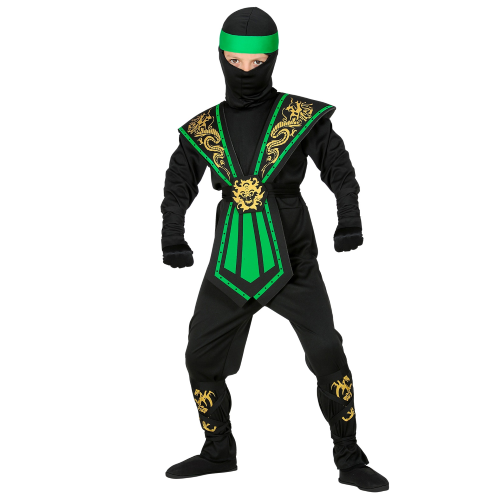 COSTUME CARNEVALE GREEN KOMBAT NINJA BAMBINO ABITO TRAVESTIMENTO - 3851