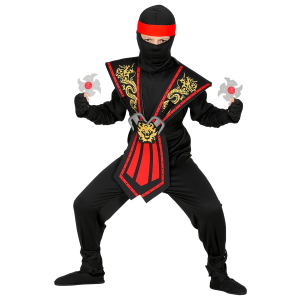 COSTUME CARNEVALE RED KOMBAT NINJA CON ACCESSORI BAMBINO ABITO TRAVESTIMENTO - 3856