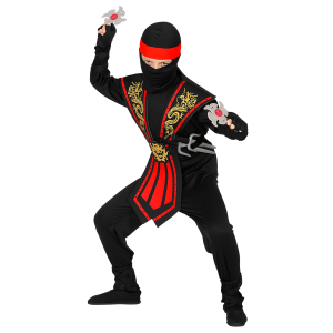 COSTUME CARNEVALE RED KOMBAT NINJA CON ACCESSORI BAMBINO ABITO TRAVESTIMENTO - 3856