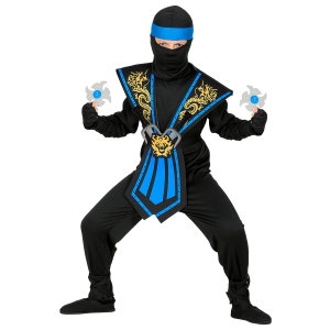 COSTUME CARNEVALE BLUE KOMBAT NINJA CON ACCESSORI BAMBINO ABITO TRAVESTIMENTO - 3865