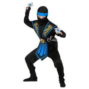 COSTUME CARNEVALE BLUE KOMBAT NINJA CON ACCESSORI BAMBINO ABITO TRAVESTIMENTO - 3865