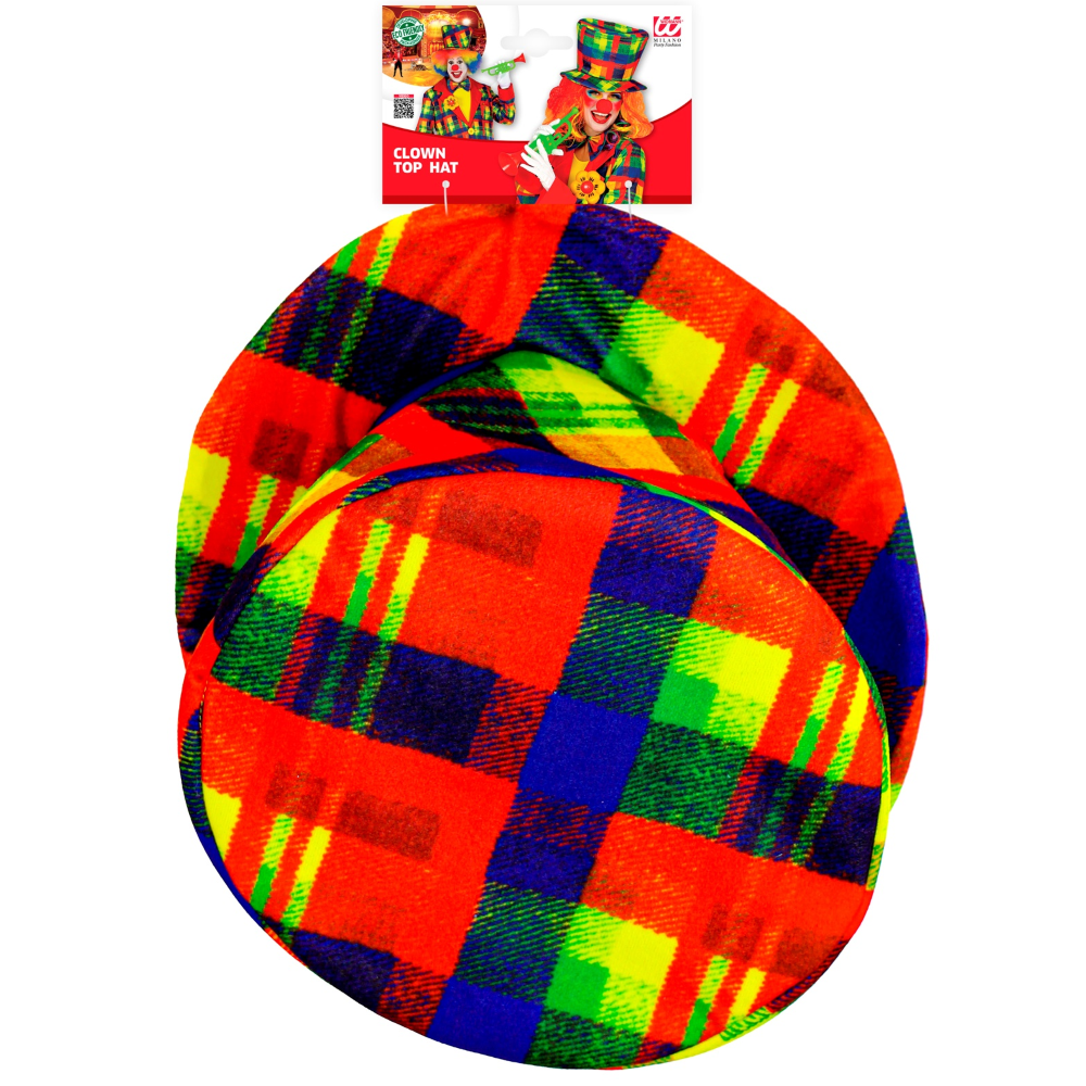 CILINDRO PAGLIACCIO CLOWN CAPPELLO ACCESSORI ABITO VESTITO CARNEVALE - 48627