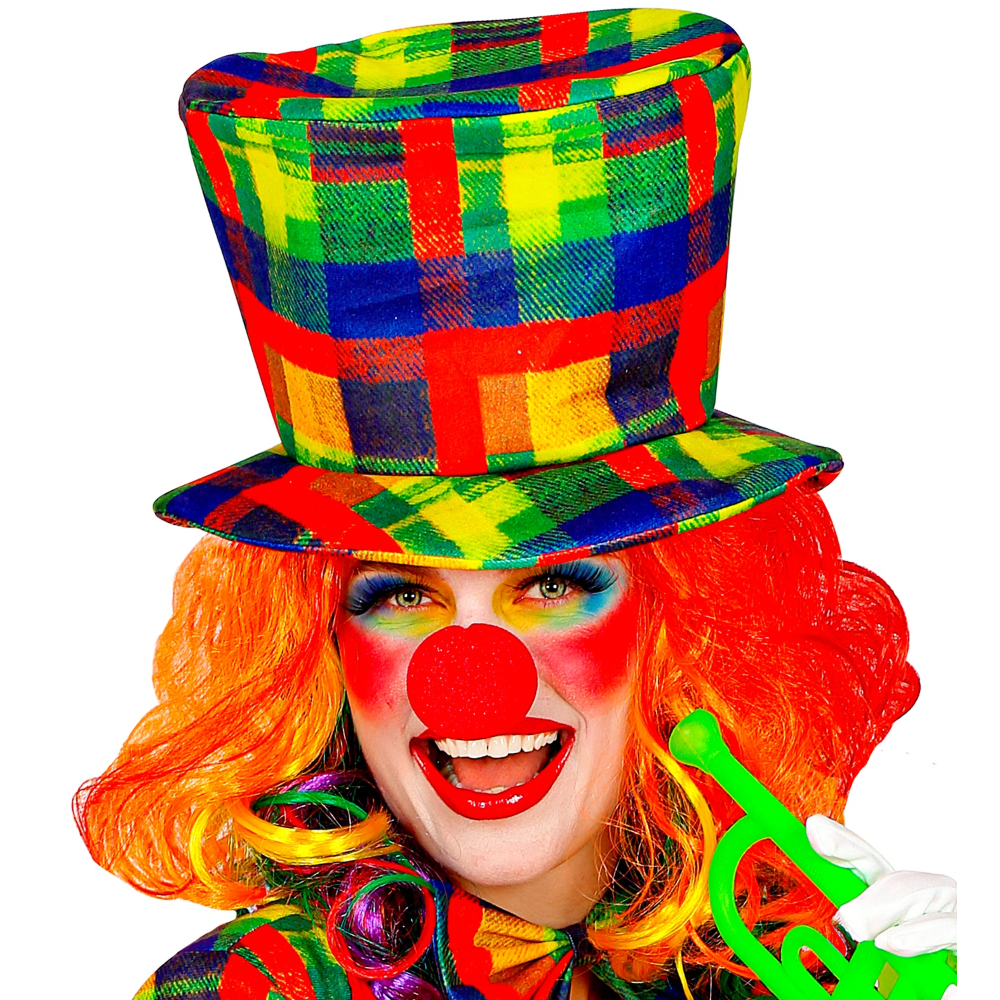 CILINDRO PAGLIACCIO CLOWN CAPPELLO ACCESSORI ABITO VESTITO CARNEVALE - 48627