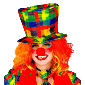 CILINDRO PAGLIACCIO CLOWN CAPPELLO ACCESSORI ABITO VESTITO CARNEVALE - 48627