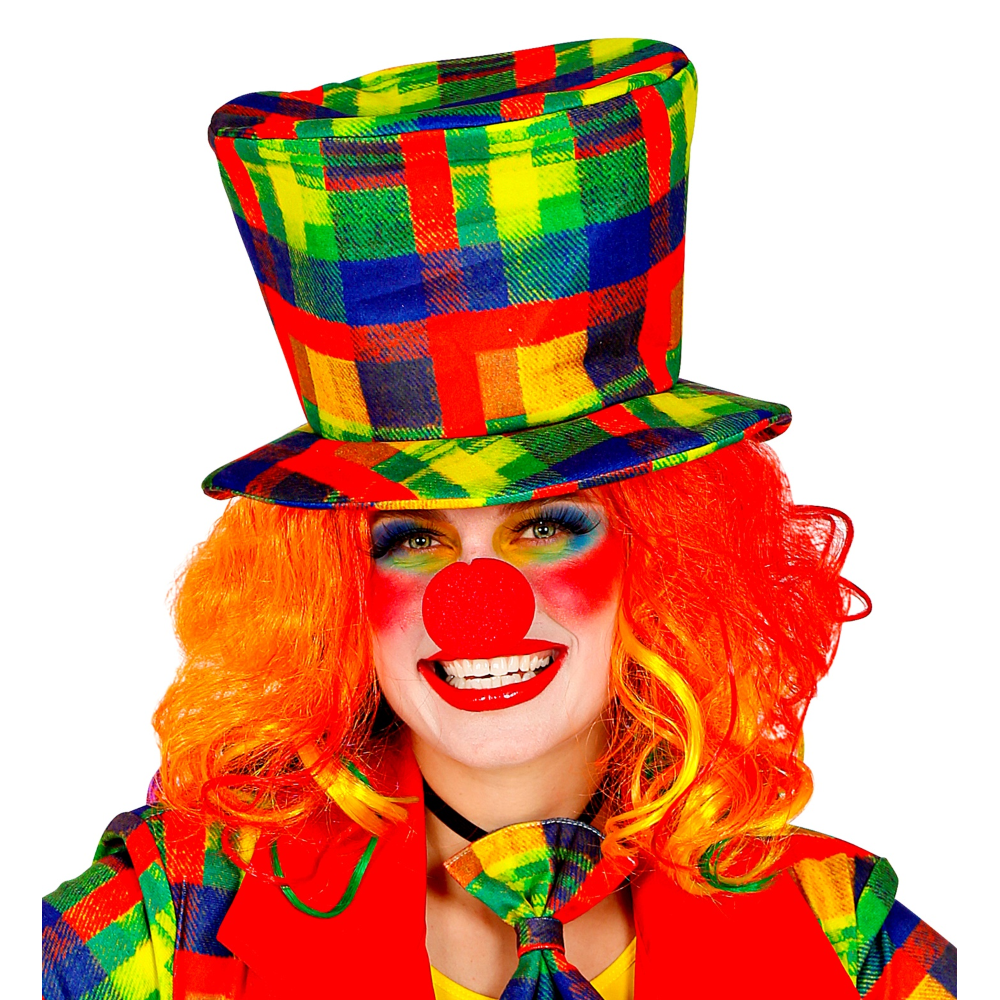 CILINDRO PAGLIACCIO CLOWN CAPPELLO ACCESSORI ABITO VESTITO CARNEVALE - 48627