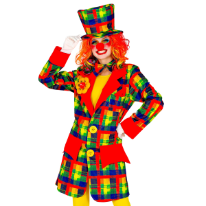 COSTUME CARNEVALE PAGLIACCIO CAPPOTTO ABITO TRAVESTIMENTO ADULTO - 4868