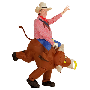 COSTUME VESTITO ABITO TRAVESTIMENTO CARNEVALE BAMBINO TORO SCATENATO GONFIABILE E CAPPELLO TG UNICA - 75508