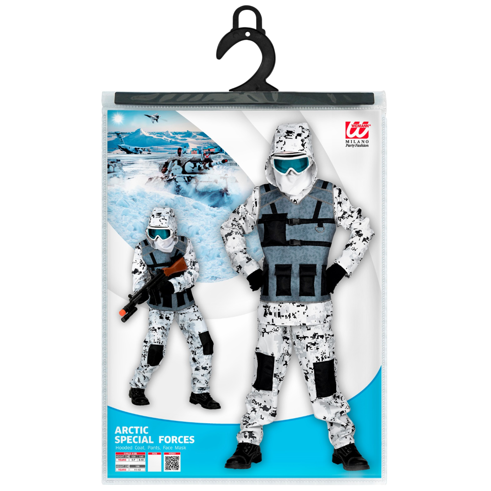 VESTITO CARNEVALE + ACCESSORI ARTIC SPECIAL FORCES KALASHNIKOV TRAVESTIMENTO 14/16 ANNI
