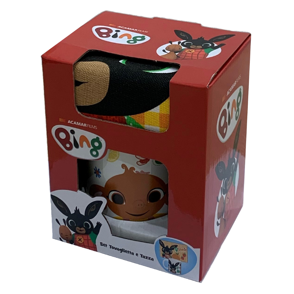 SET TAZZA + TOVAGLIETTA IN TESSUTO BING SULA CERAMICA MUG - Q03198MC