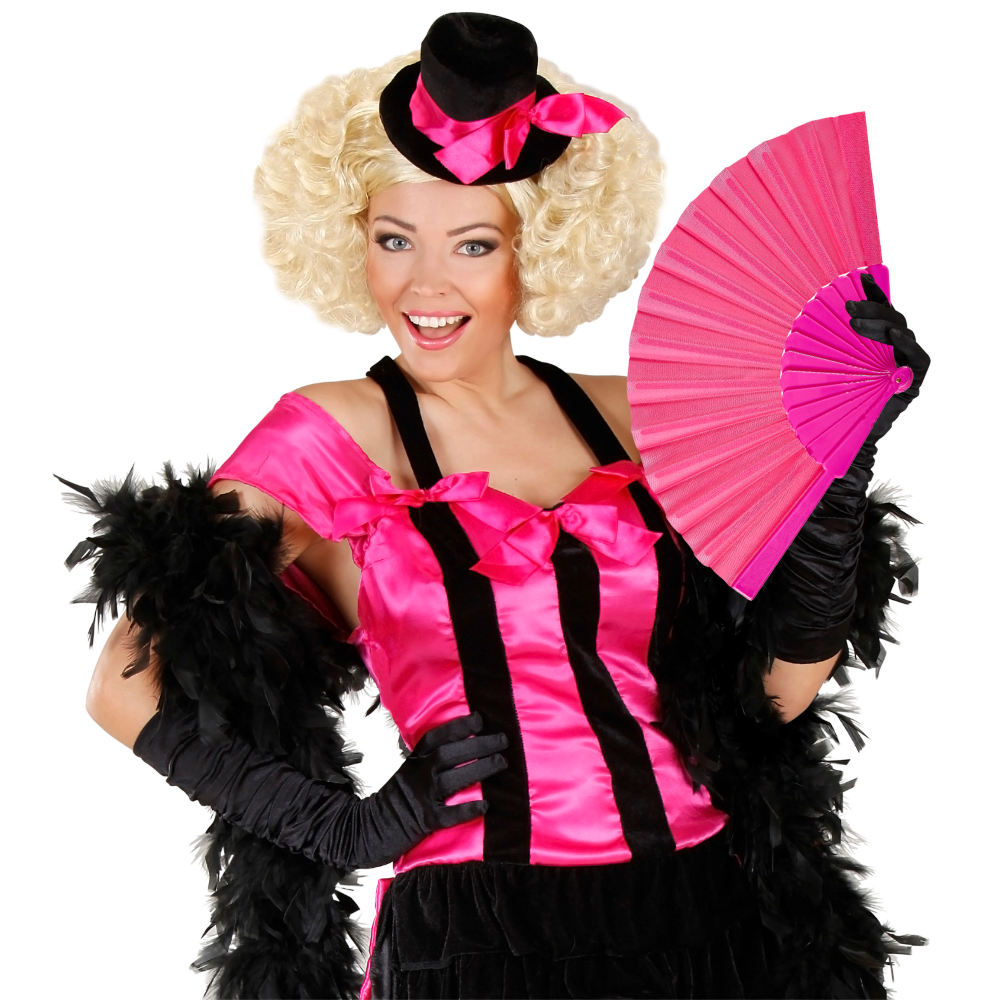 VENTAGLIO IN TESSUTO 23 CM ACCESSORI PER ABITO VESTITO TRAVESTIMENTO CARNEVALE - 54854