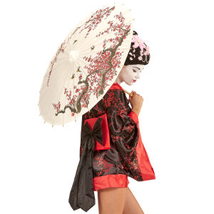 PARASOLE ORIENTALE IN CARTA CON STRUTTURA IN LEGNO ACCESSORI VESTITI CARNEVALE - 66785