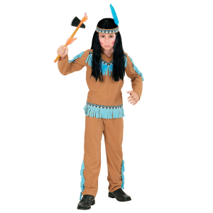 VESTITO CARNEVALE + ACCESSORI INDIANO COSTUME SET ARCIERE TRAVESTIMENTO 8/10 ANNI- 0667+27935