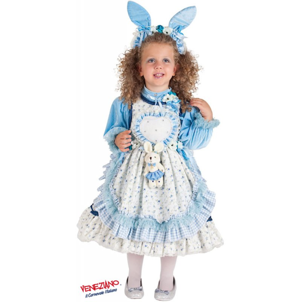 VESTITO CARNEVALE ALICE NEL PAESE DELLE FAVOLE COSTUME TRAVESTIMENTO BAMBINA - 5101