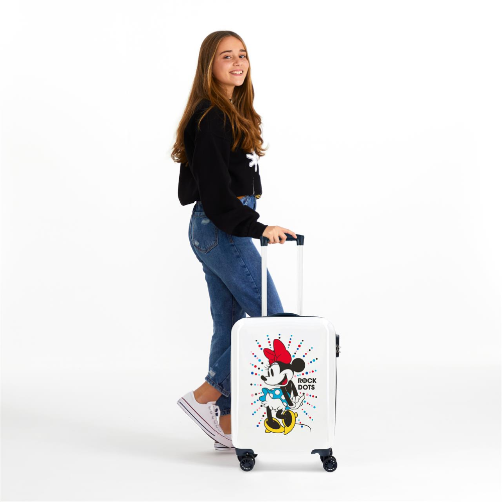 TROLLEY MINNIE DISNEY DA VIAGGIO CM. 55x40x20 BIANCO VALIGIA IN ABS - 3671765