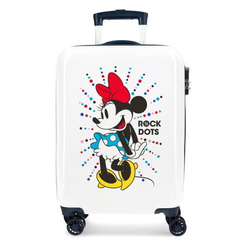 TROLLEY MINNIE DISNEY DA VIAGGIO CM. 55x40x20 BIANCO VALIGIA IN ABS - 3671765