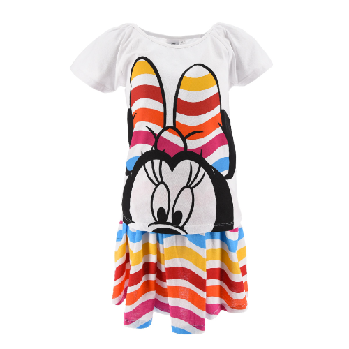 COMPLETO GONNA + T-SHIRT M.C. MINNIE MOUSE DISNEY BAMBINA SUN CITY 3/8 ANNI - EV1079BIANCO