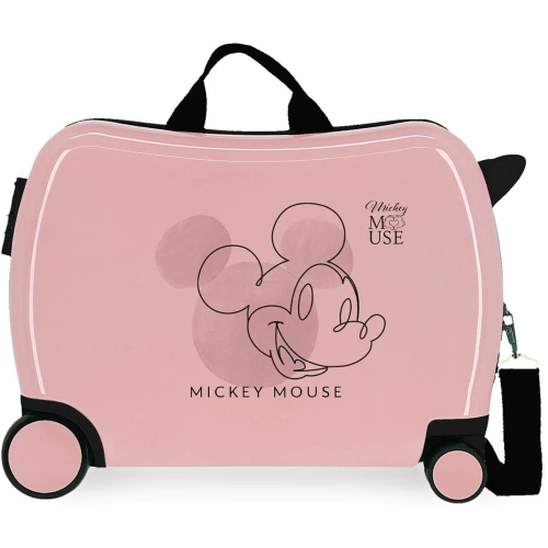 TROLLEY TOPOLINO MICKE MOUSE DISNEY DA VIAGGIO 4 RUOTE TRAINABILE CM. 50 IN ABS - 3479821