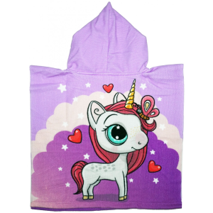 PONCHO MARE UNICORNO ASCIUGAMANO ACCAPPATOIO MICROCOTONE CM100X50 100%PL - UNI0187