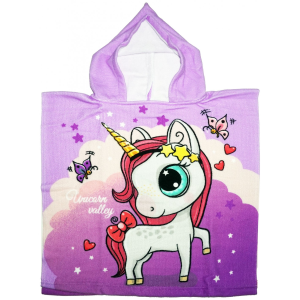 PONCHO MARE UNICORNO ASCIUGAMANO ACCAPPATOIO MICROCOTONE CM100X50 100%PL - UNI0187