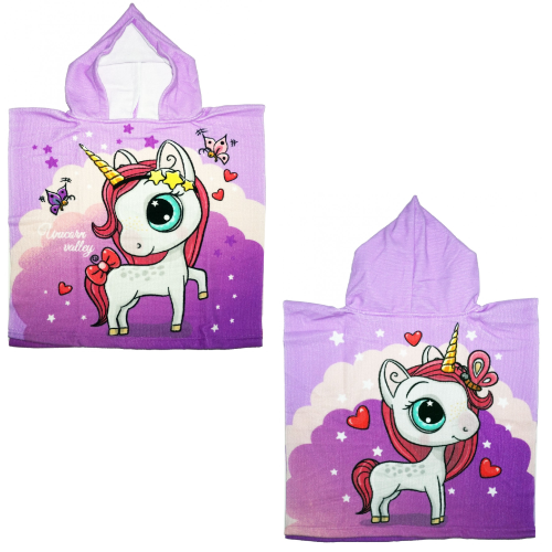 PONCHO MARE UNICORNO ASCIUGAMANO ACCAPPATOIO MICROCOTONE CM100X50 100%PL - UNI0187