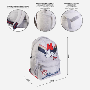 ZAINO SCUOLA AMERICANO MINNIE MOUSE DISNEY MULTISCOMPARTO CON TASCA TERMICA BORSA VIAGGIO TEMPO LIBERO 44 CM - 3883